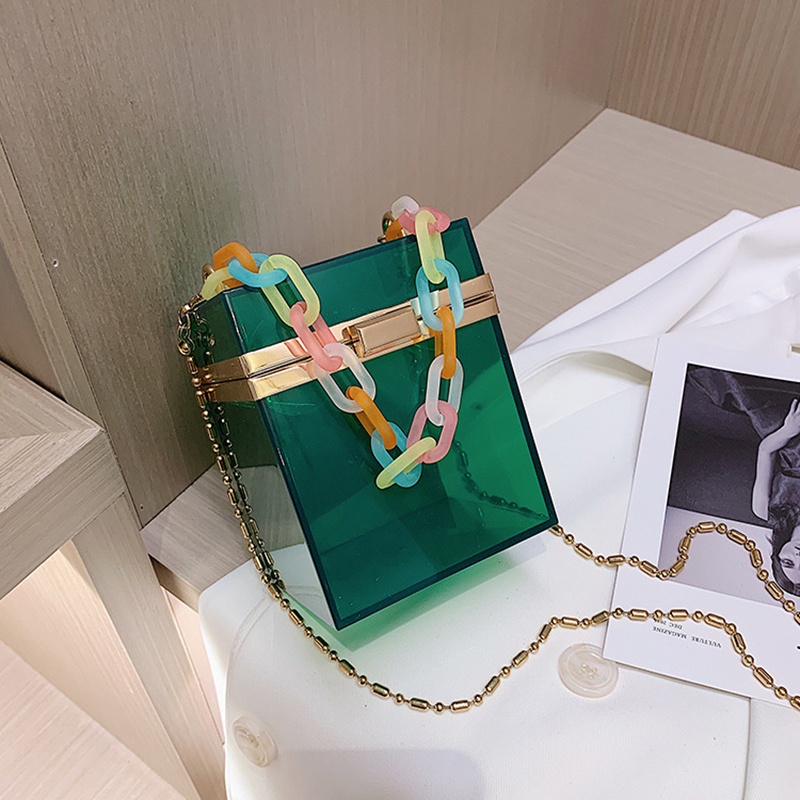 Wholesale Fashion Acrylic Transparent Box Bags PVC Bags Women Hand bags Clear Purses and Handbags 
